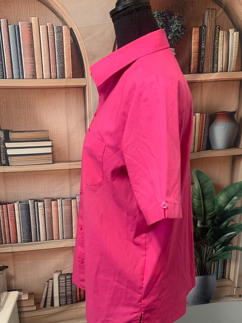 Pink Short Sleeve Collar Shirt - Picture 2 of 8